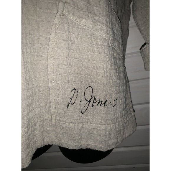 Phoenix Conexion USA Sz XL ART to WEAR Hand Painted Waffle Khaki Jacket EUC - Picture 4 of 10